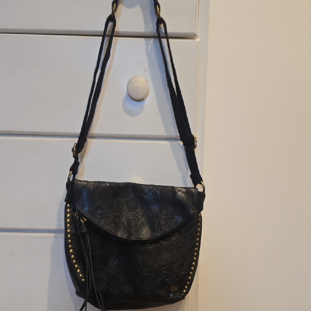 Black Embossed Crossbody Bag